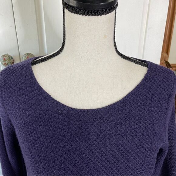 Gap Modern Eggplant Purple‎ Waffle Knit Long Sleeve Boatneck Sweater - Picture 2 of 12